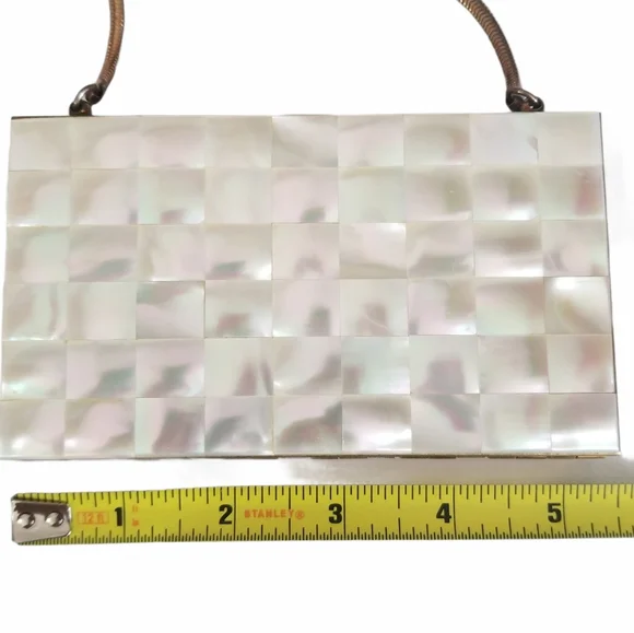 Vintage Antique Mother of Pearl Compact With Case